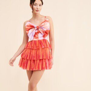 Hutch x Anthropologie Sleeveless Tulle Bow‎ Mini Dress Size 14